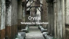  Presentation with rome - PPT theme featuring romanesque art - old abandoned houses in ancient background and a dark gray colored foreground