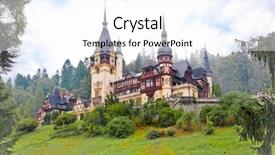  Presentation with transylvania - PPT theme enhanced with romanesque art - peles museum in sinaia transylvania background and a white colored foreground