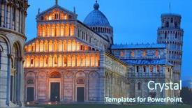  Presentation with italy art - Audience pleasing theme consisting of romanesque art - piazza dei miracoli backdrop and a ocean colored foreground