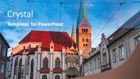  Presentation with bavaria - Theme featuring romanesque-augsburg-cathedral-augsburger-dom background and a teal colored foreground