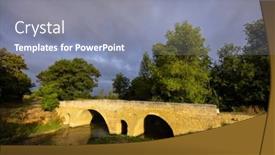  Presentation with world heritage - Presentation theme having romanesque-bridge-of-artigue background and a gray colored foreground
