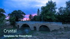  Presentation with route - Slides enhanced with romanesque-bridge-of-artigue background and a ocean colored foreground