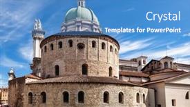  Presentation with old - Cool new PPT theme with romanesque-circular-old-cathedral-duomo backdrop and a teal colored foreground