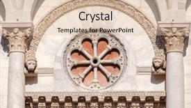  Presentation with roman catholic - PPT layouts with romanesque facade detail of roman background and a lemonade colored foreground