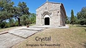  Presentation with world heritage - PPT theme enhanced with romanesque sao miguel chapel near the guimaraes castle where medieval knights are buried guimaraes portugal unesco world heritage site background and a coral colored foreground