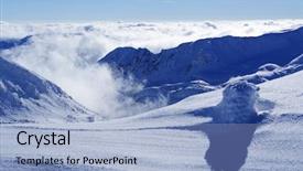  Presentation with alpine - Theme with romania europe snow covered moutain background and a  colored foreground