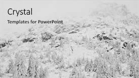  Presentation with alpine - Beautiful presentation design featuring romania europe snow covered moutain backdrop and a light gray colored foreground