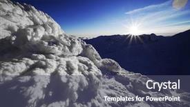  Presentation with alpine - Presentation with romania europe snow covered moutain background and a dark gray colored foreground