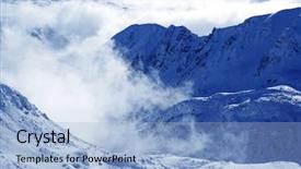  Presentation with winter in the swiss alps - Colorful presentation theme enhanced with romania europe snow covered moutain backdrop and a  colored foreground