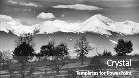  Presentation with alpine - Audience pleasing slide set consisting of romania europe snow covered moutain backdrop and a dark gray colored foreground