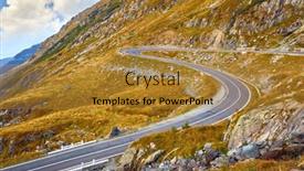  Presentation with mountain view - Presentation theme with romania-panoramic-mountain-road-transfagarasan background and a gold colored foreground