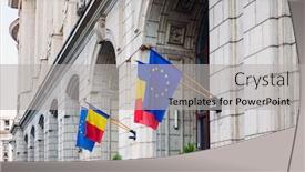 Presentation with flag - Presentation theme with romanian-and-eu-flag background and a light gray colored foreground