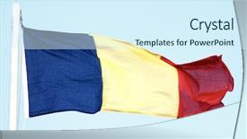  Presentation with free romania flag - Cool new slide deck with romanian flag backdrop and a cool aqua colored foreground