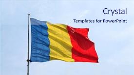  Presentation with romania - Cool new slide deck with romanian flag backdrop and a sky blue colored foreground