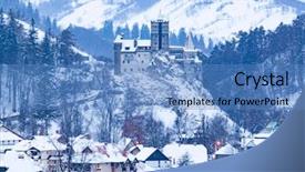  Presentation with history - PPT layouts consisting of romanian history - bran or dracula castle background and a teal colored foreground