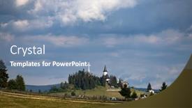  Presentation with grazing - Presentation theme enhanced with romanian-idyllic-countryside-landscape background and a seafoam green colored foreground