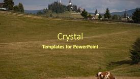  Presentation with grazing - PPT theme with romanian-idyllic-countryside-landscape background and a tawny brown colored foreground