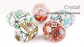  Presentation with easter - Theme featuring romanian-traditional-painted-easter-eggs background and a sky blue colored foreground