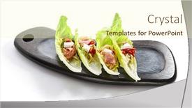  Presentation with roast-beef - Beautiful slide deck featuring romano-lettuce-with-roast-beef backdrop and a cream colored foreground