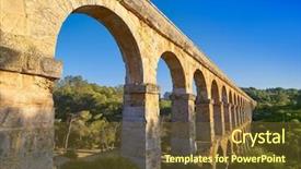  Presentation with aqueduct - Audience pleasing PPT layouts consisting of romans - aqueduct les ferreres o pont backdrop and a tawny brown colored foreground