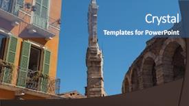  Presentation with ancient roman education - Slide deck enhanced with romans - arena di verona roman amphitheatre background and a  colored foreground