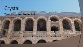  Presentation with roman - Presentation theme featuring romans - arena di verona roman amphitheatre background and a  colored foreground