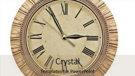  Presentation with vintage clock - Beautiful theme featuring romans 5 - old clock isolated on white backdrop and a  colored foreground