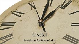  Presentation with vintage clock - Theme consisting of romans 5 - old clock isolated on white background and a  colored foreground