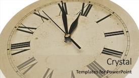  Presentation with vintage clock - PPT theme featuring romans 5 - old clock isolated on white background and a  colored foreground