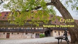  Presentation with romantic - Audience pleasing presentation consisting of romantic-alte-hofhaltung-old-courtyard backdrop and a tawny brown colored foreground