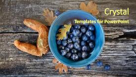  Presentation with autumn blue - Cool new PPT theme with romantic-autumn-still-life backdrop and a tawny brown colored foreground