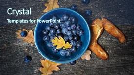  Presentation with autumn blue - Presentation theme featuring romantic-autumn-still-life background and a ocean colored foreground