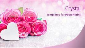 Presentation with pink roses - Slide set enhanced with romantic background with bouquet background and a pink colored foreground