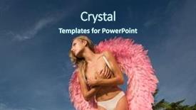  Presentation with angel wings - Beautiful PPT theme featuring paam - romantic beauty as an angel backdrop and a ocean colored foreground