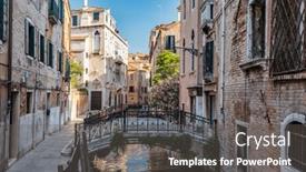  Presentation with canal - Presentation theme having romantic-canal-in-venice-italy background and a dark gray colored foreground