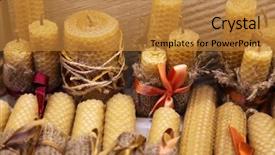  Presentation with wax - Audience pleasing presentation theme consisting of romantic candles from natural wax backdrop and a gold colored foreground