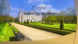  Presentation with belgium - Beautiful theme featuring romantic castles of belgium - poeke backdrop and a light blue colored foreground
