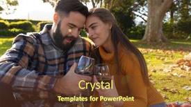  Presentation with romantic - Slide deck having romantic-caucasian-couple-sitting background and a tawny brown colored foreground