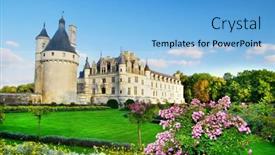  Presentation with gallery - Beautiful presentation theme featuring romantic-chenonceau-castle-loire-valley backdrop and a light blue colored foreground