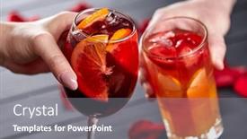  Presentation with romantic - Presentation theme featuring romantic-cocktail-in-the-hands background and a  colored foreground