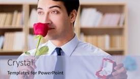  Presentation with marriage - Slides with romantic-concept-with-man-making background and a light blue colored foreground