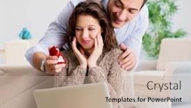  Presentation with marriage - PPT layouts having romantic-concept-with-man-making background and a mint green colored foreground