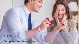  Presentation with marriage - Theme enhanced with romantic-concept-with-man-making background and a light blue colored foreground