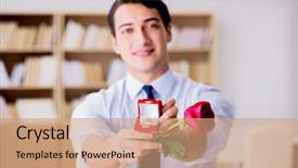  Presentation with adultery concept of broken marriage - Colorful presentation theme enhanced with romantic concept with man making backdrop and a coral colored foreground