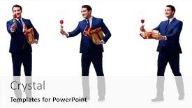  Presentation with marriage - Slide set with diamond engagement ring set - romantic concept with man making background and a white colored foreground