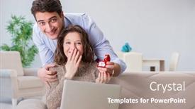  Presentation with marriage - Colorful slides enhanced with romantic concept with man making marriage proposal backdrop and a gray colored foreground