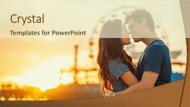  Presentation with couple kiss - Slide deck featuring romantic couple about to kiss background and a cream colored foreground