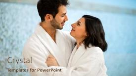  Presentation with honeymoon - Presentation design with romantic-couple-enjoying-honeymoon background and a lemonade colored foreground