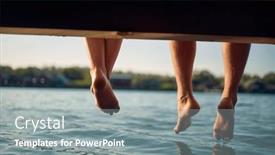  Presentation with romantic - Slide deck with romantic-couple-enjoying-summertime-together background and a gray colored foreground