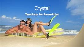  Presentation with mattress - Slides featuring couple enjoying on an inflatable background and a teal colored foreground